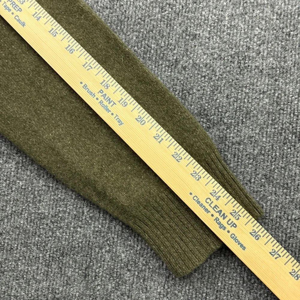 Banana Republic Quarter Zip Sweater Mens XL Olive Green Lambswool Cashmere Knit